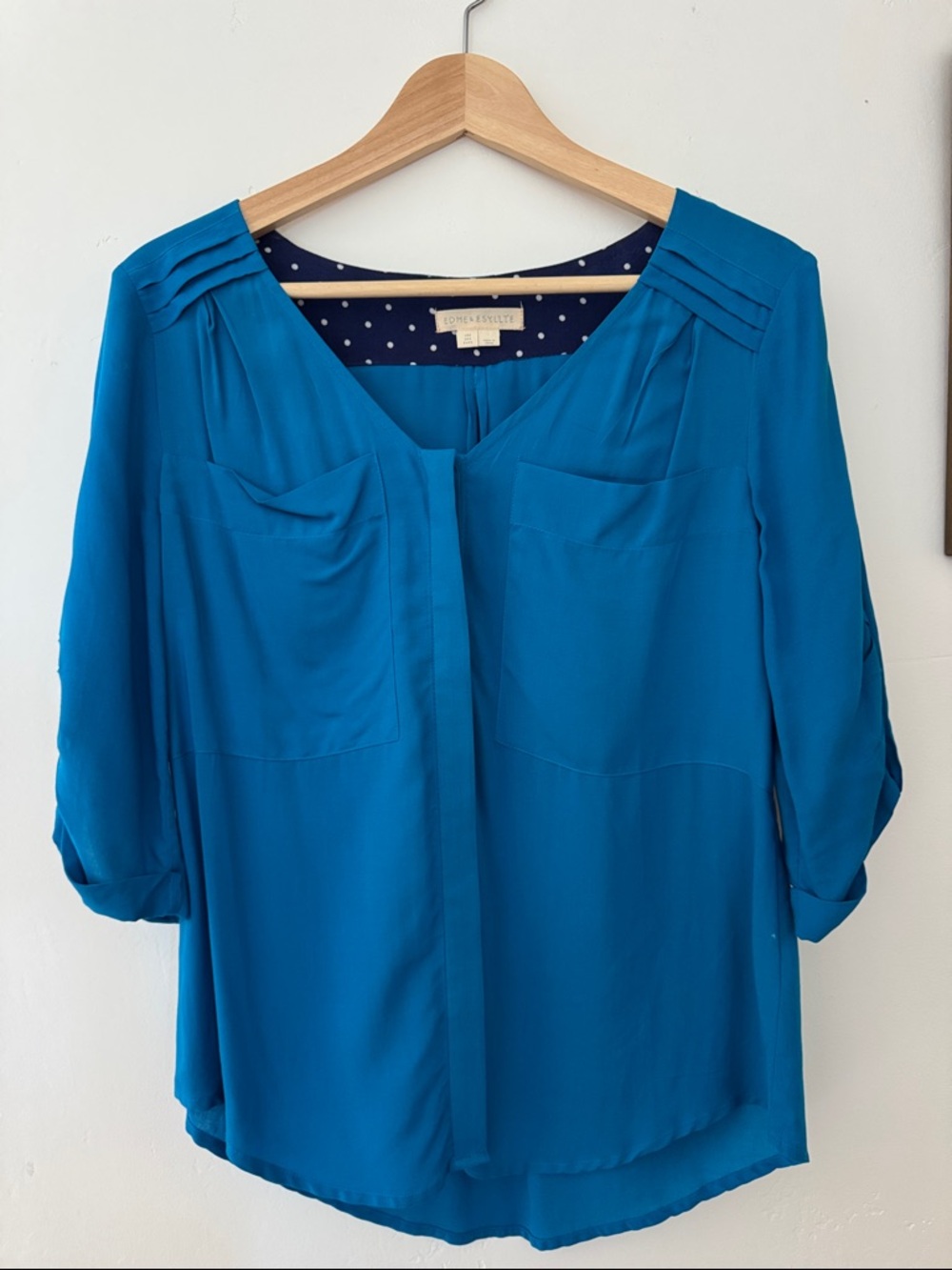 Patch Pocket Blouse in Teal - Women's Lightweight Top